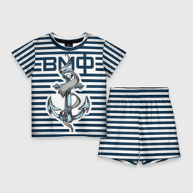 Детский костюм с шортами 3D с принтом Якорь ВМФ в Екатеринбурге,  |  | военно морской флот | тельняшка | флот
