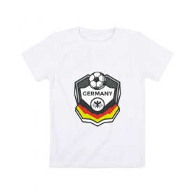Детская футболка хлопок с принтом Футбол - Германия в Екатеринбурге, 100% хлопок | круглый вырез горловины, полуприлегающий силуэт, длина до линии бедер | 