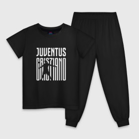 Детская пижама хлопок с принтом Juventus - Cristiano Ronaldo 7 в Екатеринбурге, 100% хлопок |  брюки и футболка прямого кроя, без карманов, на брюках мягкая резинка на поясе и по низу штанин
 | 0x000000123 | cristiano ronaldo | juventus | криштиано роналдо | ювентус