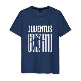 Мужская футболка хлопок с принтом Juventus - Cristiano Ronaldo 7 в Екатеринбурге, 100% хлопок | прямой крой, круглый вырез горловины, длина до линии бедер, слегка спущенное плечо. | 0x000000123 | cristiano ronaldo | juventus | криштиано роналдо | ювентус