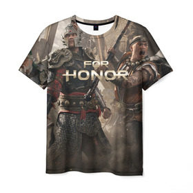 Мужская футболка 3D с принтом FOR HONOR в Екатеринбурге, 100% полиэфир | прямой крой, круглый вырез горловины, длина до линии бедер | for honor | викинги | игра | рыцари | средневековье | япония