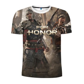 Мужская футболка 3D спортивная с принтом FOR HONOR в Екатеринбурге, 100% полиэстер с улучшенными характеристиками | приталенный силуэт, круглая горловина, широкие плечи, сужается к линии бедра | for honor | викинги | игра | рыцари | средневековье | япония