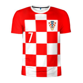 Мужская футболка 3D спортивная с принтом Хорватия Ракитич форма в Екатеринбурге, 100% полиэстер с улучшенными характеристиками | приталенный силуэт, круглая горловина, широкие плечи, сужается к линии бедра |  ракитич  | сборная хорватии | хорватия | чемпионат мира | чм