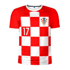 Мужская футболка 3D спортивная с принтом Манджукич Хорватия форма в Екатеринбурге, 100% полиэстер с улучшенными характеристиками | приталенный силуэт, круглая горловина, широкие плечи, сужается к линии бедра |  манджукич  | сборная хорватии | хорватия | чемпионат мира | чм