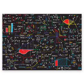 Поздравительная открытка с принтом Math в Екатеринбурге, 100% бумага | плотность бумаги 280 г/м2, матовая, на обратной стороне линовка и место для марки
 | математика | наука | тригонометрия | уравнения | формулы | цифры