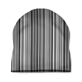 Шапка 3D с принтом Черно белые полосы в Екатеринбурге, 100% полиэстер | универсальный размер, печать по всей поверхности изделия | Тематика изображения на принте: белое | полоски | полосы | черное