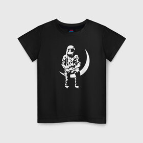 Детская футболка хлопок с принтом Луна в Екатеринбурге, 100% хлопок | круглый вырез горловины, полуприлегающий силуэт, длина до линии бедер | angels and airwaves | ava | tom delonge | том делонг