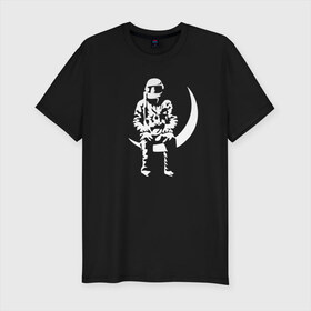 Мужская футболка премиум с принтом Луна в Екатеринбурге, 92% хлопок, 8% лайкра | приталенный силуэт, круглый вырез ворота, длина до линии бедра, короткий рукав | angels and airwaves | ava | tom delonge | том делонг