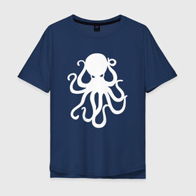 Мужская футболка хлопок Oversize с принтом Осьминог в Екатеринбурге, 100% хлопок | свободный крой, круглый ворот, “спинка” длиннее передней части | mark hoppus | octopus | марк хоппус | осьминог