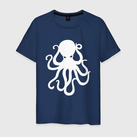 Мужская футболка хлопок с принтом Осьминог в Екатеринбурге, 100% хлопок | прямой крой, круглый вырез горловины, длина до линии бедер, слегка спущенное плечо. | Тематика изображения на принте: mark hoppus | octopus | марк хоппус | осьминог