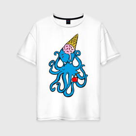 Женская футболка хлопок Oversize с принтом Mark Blink 182 в Екатеринбурге, 100% хлопок | свободный крой, круглый ворот, спущенный рукав, длина до линии бедер
 | mark hoppus | octopus | марк хоппус | осьминог
