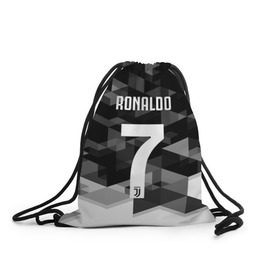 Рюкзак-мешок 3D с принтом RONALDO JUVE SPORT в Екатеринбурге, 100% полиэстер | плотность ткани — 200 г/м2, размер — 35 х 45 см; лямки — толстые шнурки, застежка на шнуровке, без карманов и подкладки | cr7 | fc | клуб | криштиану роналду | роналдо | фк | ювентус