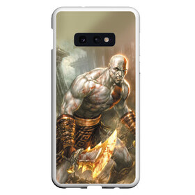 Чехол для Samsung S10E с принтом God of War в Екатеринбурге, Силикон | Область печати: задняя сторона чехла, без боковых панелей | Тематика изображения на принте: atreus | god of war | god of war 4 | gow | kratos | ps4 | атрей | бог войны | гов | зы4 | кратос | левиафан | мальчик | мимир | мировой змей | пиратs | руны | эксклюзив