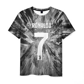 Мужская футболка 3D с принтом RONALDO JUVE SPORT в Екатеринбурге, 100% полиэфир | прямой крой, круглый вырез горловины, длина до линии бедер | cr7 | fc | клуб | криштиану роналду | роналдо | фк | ювентус