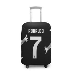 Чехол для чемодана 3D с принтом RONALDO JUVE SPORT в Екатеринбурге, 86% полиэфир, 14% спандекс | двустороннее нанесение принта, прорези для ручек и колес | cr7 | fc | football | ronaldo | sport | криштиану роналду | роналдо | фк | форма | футбольный клуб | ювентус