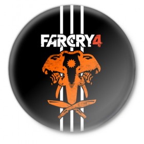 Значок с принтом Far Cry 4 в Екатеринбурге,  металл | круглая форма, металлическая застежка в виде булавки | action | far cry 4 | армия | гималаи | гирокоптер | мин | мир | открытый | франшиза | ховеркрафт | шутер