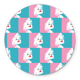 Коврик круглый с принтом Marilyn Monroe в Екатеринбурге, резина и полиэстер | круглая форма, изображение наносится на всю лицевую часть | marilyn monroe | pop art | мэрилин монро | поп арт