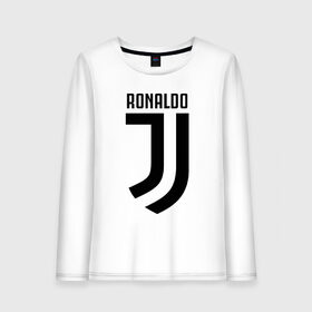 Женский лонгслив хлопок с принтом RONALDO JUVE SPORT в Екатеринбурге, 100% хлопок |  | cr7 | fc | клуб | криштиану роналду | роналдо | фк | ювентус