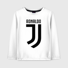 Детский лонгслив хлопок с принтом RONALDO JUVE SPORT в Екатеринбурге, 100% хлопок | круглый вырез горловины, полуприлегающий силуэт, длина до линии бедер | cr7 | fc | клуб | криштиану роналду | роналдо | фк | ювентус