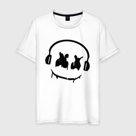 Мужская футболка хлопок с принтом Music в Екатеринбурге, 100% хлопок | прямой крой, круглый вырез горловины, длина до линии бедер, слегка спущенное плечо. | electronic music | marshmello | маршмеллоу | электронная музыка