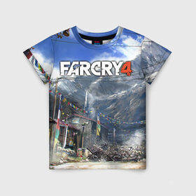 Детская футболка 3D с принтом Far Cry 4 в Екатеринбурге, 100% гипоаллергенный полиэфир | прямой крой, круглый вырез горловины, длина до линии бедер, чуть спущенное плечо, ткань немного тянется | action | far cry 4 | армия | гималаи | гирокоптер | мин | мир | открытый | франшиза | ховеркрафт | шутер