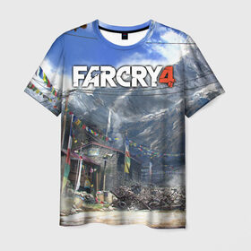 Мужская футболка 3D с принтом Far Cry 4 в Екатеринбурге, 100% полиэфир | прямой крой, круглый вырез горловины, длина до линии бедер | action | far cry 4 | армия | гималаи | гирокоптер | мин | мир | открытый | франшиза | ховеркрафт | шутер