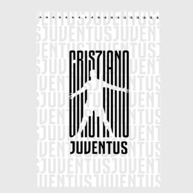 Скетчбук с принтом RONALDO JUVE SPORT в Екатеринбурге, 100% бумага
 | 48 листов, плотность листов — 100 г/м2, плотность картонной обложки — 250 г/м2. Листы скреплены сверху удобной пружинной спиралью | club | cr7 | fc | football | ronaldo | sport | криштиану роналду | роналдо | спорт | фк | форма | футбольный клуб | ювентус