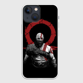 Чехол для iPhone 13 mini с принтом God of War 4 в Екатеринбурге,  |  | atreus | god of war | god of war 4 | gow | kratos | ps4 | атрей | бог войны | гов | зы4 | кратос | левиафан | мальчик | мимир | мировой змей | пиратs | руны | эксклюзив