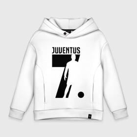 Детское худи Oversize хлопок с принтом RONALDO JUVE SPORT в Екатеринбурге, френч-терри — 70% хлопок, 30% полиэстер. Мягкий теплый начес внутри —100% хлопок | боковые карманы, эластичные манжеты и нижняя кромка, капюшон на магнитной кнопке | cr7 | fc | клуб | криштиану роналду | роналдо | фк | форма | ювентус