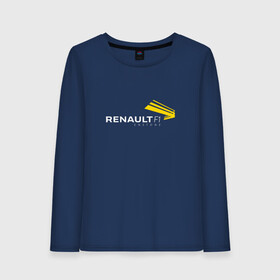 Женский лонгслив хлопок с принтом renault в Екатеринбурге, 100% хлопок |  | f 1 | formula 1 | ф 1 | формула 1