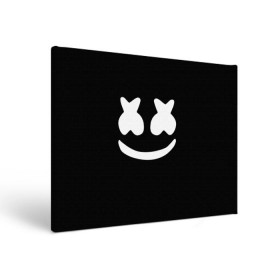 Холст прямоугольный с принтом Marshmello black в Екатеринбурге, 100% ПВХ |  | Тематика изображения на принте: dj | dj marshmello | marshmello | клуб | клубная музыка | музыка