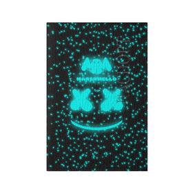 Обложка для паспорта матовая кожа с принтом MARSHMELLO в Екатеринбурге, натуральная матовая кожа | размер 19,3 х 13,7 см; прозрачные пластиковые крепления | dj | marshmello | клубная музыка | маршмелло | музыка | музыкант