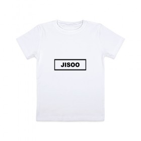 Детская футболка хлопок с принтом BlackPink Jisoo в Екатеринбурге, 100% хлопок | круглый вырез горловины, полуприлегающий силуэт, длина до линии бедер | black  pink | blackpink | jennie | jisoo | k pop | lalisa | группа | к поп | корейская группа | розовый | черный