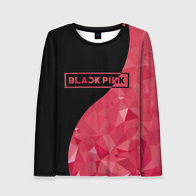 Женский лонгслив 3D с принтом BLACKPINK в Екатеринбурге, 100% полиэстер | длинные рукава, круглый вырез горловины, полуприлегающий силуэт | black  pink | blackpink | jennie | jisoo | k pop | lalisa | группа | инь янь | к поп | корейская группа | розовый | черный