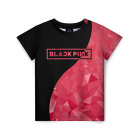 Детская футболка 3D с принтом BLACKPINK в Екатеринбурге, 100% гипоаллергенный полиэфир | прямой крой, круглый вырез горловины, длина до линии бедер, чуть спущенное плечо, ткань немного тянется | black  pink | blackpink | jennie | jisoo | k pop | lalisa | группа | инь янь | к поп | корейская группа | розовый | черный
