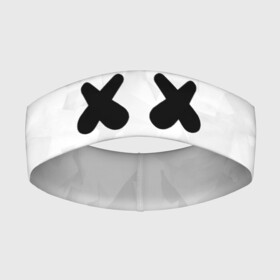 Повязка на голову 3D с принтом MARSHMELLO в Екатеринбурге,  |  | dj | marshmello | usa | америка | клубная музыка | маршмелло | музыка | музыкант