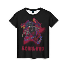Женская футболка 3D с принтом Scarlxrd в Екатеринбурге, 100% полиэфир ( синтетическое хлопкоподобное полотно) | прямой крой, круглый вырез горловины, длина до линии бедер | scarlord | scarlxrd | scxrlord | лорд | рэппер | скар | скарлорд