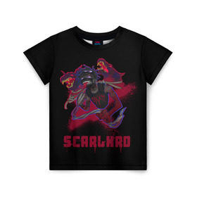 Детская футболка 3D с принтом Scarlxrd в Екатеринбурге, 100% гипоаллергенный полиэфир | прямой крой, круглый вырез горловины, длина до линии бедер, чуть спущенное плечо, ткань немного тянется | scarlord | scarlxrd | scxrlord | лорд | рэппер | скар | скарлорд