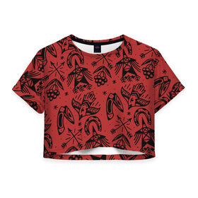 Женская футболка Cropp-top с принтом Сибирь в Екатеринбурге, 100% полиэстер | круглая горловина, длина футболки до линии талии, рукава с отворотами | old school | taknado | urban | граффити | илюстратор | сибирь | стрит арт | тату