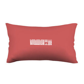 Подушка 3D антистресс с принтом Клавиатура Qwerty красная в Екатеринбурге, наволочка — 100% полиэстер, наполнитель — вспененный полистирол | состоит из подушки и наволочки на молнии | 