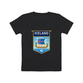 Детская футболка хлопок с принтом Футбол - Исландия в Екатеринбурге, 100% хлопок | круглый вырез горловины, полуприлегающий силуэт, длина до линии бедер | football | iceland | sport | викинг | гол | игрок | исландия | мяч | сборная | спорт | топор | тренер | футбол | чемпион | чемпионат