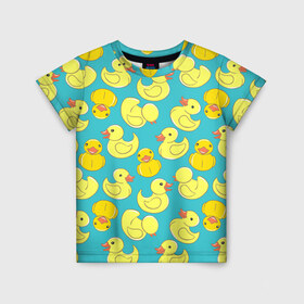 Детская футболка 3D с принтом Duck в Екатеринбурге, 100% гипоаллергенный полиэфир | прямой крой, круглый вырез горловины, длина до линии бедер, чуть спущенное плечо, ткань немного тянется | duck | duckling | утенок | утка