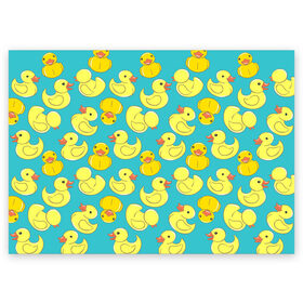 Поздравительная открытка с принтом Duck в Екатеринбурге, 100% бумага | плотность бумаги 280 г/м2, матовая, на обратной стороне линовка и место для марки
 | Тематика изображения на принте: duck | duckling | утенок | утка