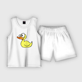 Детская пижама с шортами хлопок с принтом Утка в Екатеринбурге,  |  | duck | duckling | утенок | утка