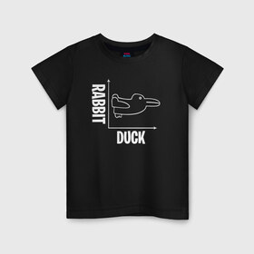 Детская футболка хлопок с принтом Геометрия в Екатеринбурге, 100% хлопок | круглый вырез горловины, полуприлегающий силуэт, длина до линии бедер | duck | duckling | заяц | математика | мем | утенок | утка