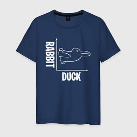 Мужская футболка хлопок с принтом Геометрия в Екатеринбурге, 100% хлопок | прямой крой, круглый вырез горловины, длина до линии бедер, слегка спущенное плечо. | duck | duckling | заяц | математика | мем | утенок | утка