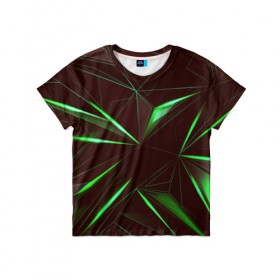 Детская футболка 3D с принтом STRIPES GREEN 3D в Екатеринбурге, 100% гипоаллергенный полиэфир | прямой крой, круглый вырез горловины, длина до линии бедер, чуть спущенное плечо, ткань немного тянется | abstract | geometry | абстракция | геометрия | градиент | линии