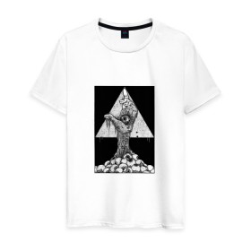 Мужская футболка хлопок с принтом Всевидящее око в Екатеринбурге, 100% хлопок | прямой крой, круглый вырез горловины, длина до линии бедер, слегка спущенное плечо. | eye | freemasonry | illuminati | secret | see | society | всевидящее | заговор | иллюминаты | ложа | масонская | масонство | общество | око | пирамида | просвещённые | тайное | теория