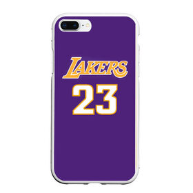 Чехол для iPhone 7Plus/8 Plus матовый с принтом Lakers в Екатеринбурге, Силикон | Область печати: задняя сторона чехла, без боковых панелей | 