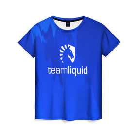 Женская футболка 3D с принтом TEAM LIQUID в Екатеринбурге, 100% полиэфир ( синтетическое хлопкоподобное полотно) | прямой крой, круглый вырез горловины, длина до линии бедер | 